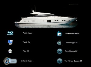 iPad home cinema control screen